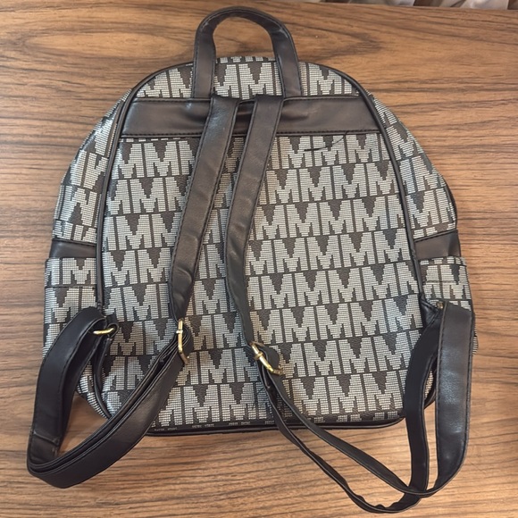 M Patterned Black and Gray Backpack - Picture 5 of 6